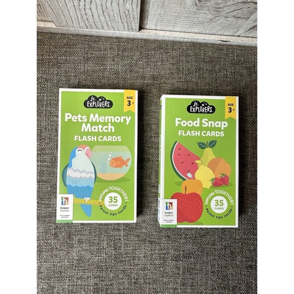 Jr Explorers Flashcards Numbers, Pets Memory Match, Short Words, Food Snap 4 Pk - Picture 2 of 7